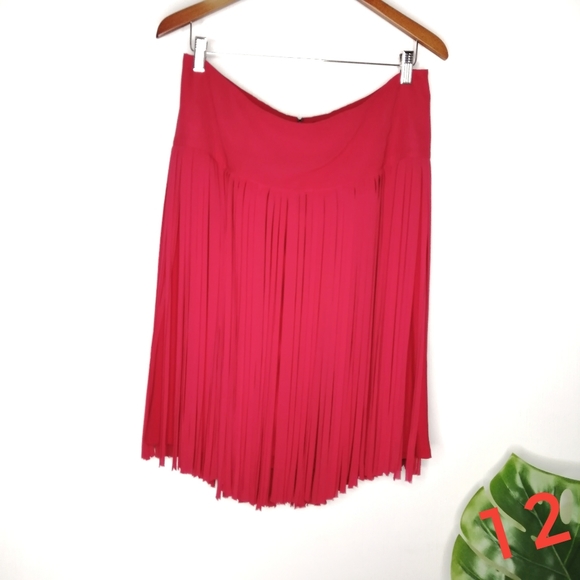 Lane Bryant Women's chiffon fringe skirt Red Size 14 - Picture 4 of 8